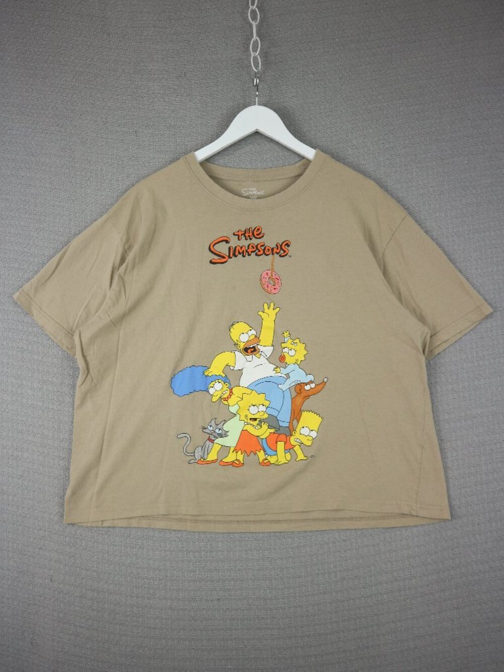 The Simpsons Matt Groening Family Tee Khaki Tan Mens XL